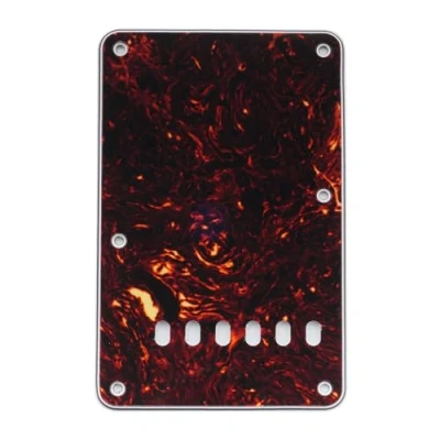 Image of Musiclily Vintage Style Strat Tremolo Backplate for Fender USA/Mexican Made Standard Stratocaster Modern Guitar,4Ply Tortoise Shell