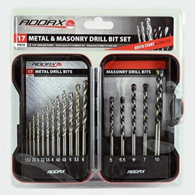 Image of TIMCO Ground Jobber &amp; Masonry Drill Set a Mixed Selection of 12 HSS Metal Drills and 5 Carbide Tipped Sold in Robust Weatherproof case 17pc.