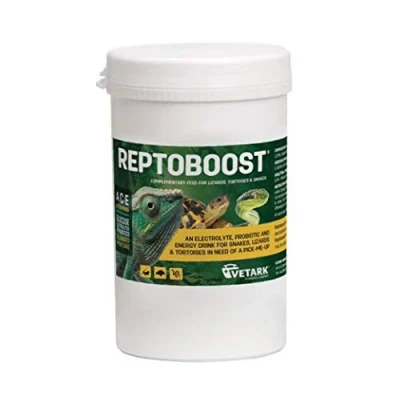 Image of Vetark Reptoboost Power Electrolyte &amp; Probiotic boost for reptiles Tortoise Supports recovery following hibernation Easy to give 300g powder