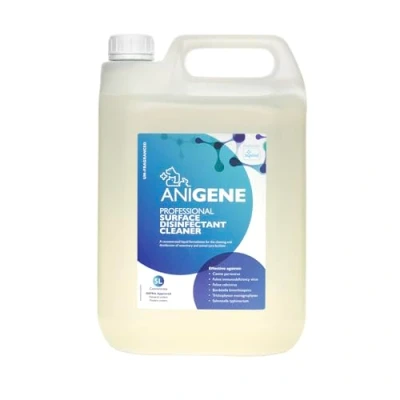Image of ANIGENE Surface Disinfectant Cleaner (5L Unscented) Solution For Use Around Animals &amp; Pets, Kills Bacteria, Viruses, Fungi Yeast Non Corrosive In Made The UK