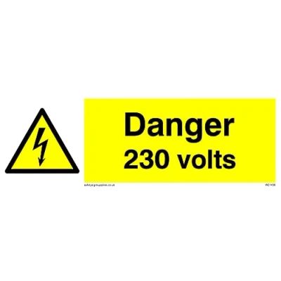 Image of Danger 230 Volts Sign 150x50mm L15