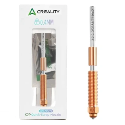 Image of Creality Official K2 Plus Nozzle 0.4mm, Unicorn K2P Quick Swap with Copper Alloy &amp; Hardened Steel, High Flow Nozzle, Support Speed Printing for