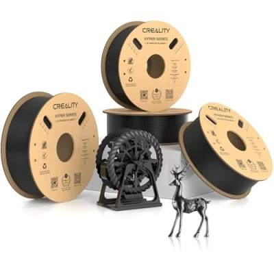 Image of Creality Hyper PETG Filament, Black Filament 1.75mm 4KG, 3D Printer Dimensional Accuracy +/ 0.03mm, Printing Materials for Most Printers