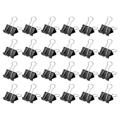 Image of M&amp;G Binder Clips 25mm/1 Inch, 48 Pcs Small Paper Clip Bag Pocket Office Supplies for Organizing Documents and Papers, Black