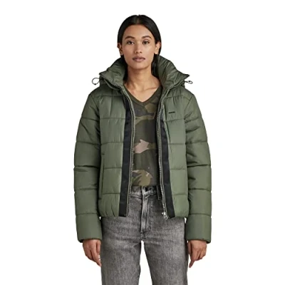 Image of G STAR RAW Women&#039;s Meefic Hooded Padded Jacket, Green (lt hunter D17597 B958 8165), XS