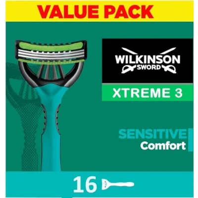 Image of WILKINSON SWORD Xtreme 3 For Men Sensitive Pack of 16 Disposable Razors