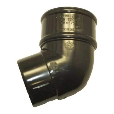 Image of POLYPIPE RR127 Black 112.5deg Offset Bend for 68mm downpipe