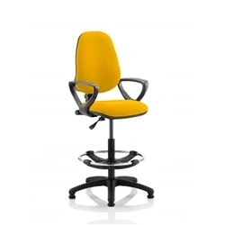 Image of Eclipse Plus I Lever Task Operator Chair Yellow + Arms Draughtsman Kit