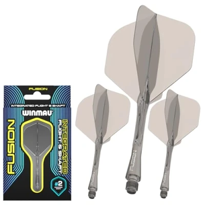 Image of WINMAU Fusion Dark Grey Smoke Intermediate Intergrated Dart Flight and Shaft System 1 set per pack (3 flights shafts in total)