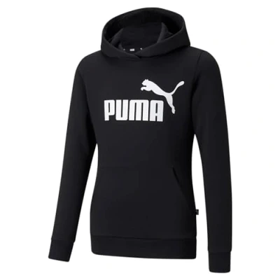 Image of Puma Childrens Unisex Essentials Logo Youth Hoodie Black Size 1 2Y