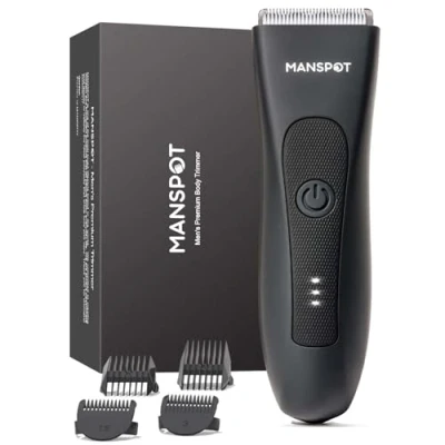 Image of Manscape Pubic &amp; Body Hair Trimmer for Men, Electric Ball shavers Hypoallergenic Ceramic Blade Heads, Waterproof Wet/Dry Groin Shaver Groomer, 20 Times Usage