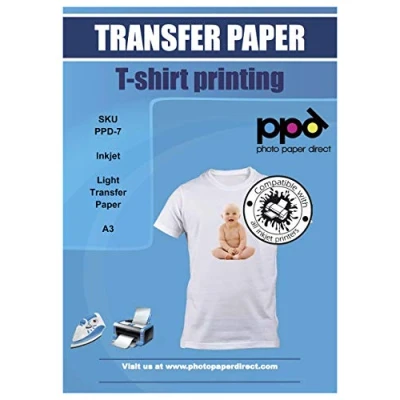 Image of PPD Inkjet Premium T Shirts Transfer Paper A3 for Light and White Fabrics x 25 Sheets 7