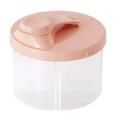 Image of Baby Milk Powder Dispenser, Formula Dispenser with 4 Compartments, Container, Container for Travel Outdoor, Pink