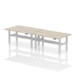 Image of Air B2B 1800x600mm Height Adjustable 4P Bench Desk CP Grey Oak/Silver