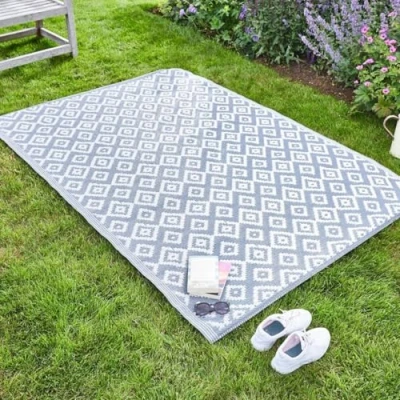 Image of Garden Mile Large Al Fresco Rugs Mats Indoor Outdoor Patterned Runner Ideal for Patio Lawn Terrace Balcony Hall Kitchen Driveway Walkway Water Resistant UV 100% Polypropylene Hand Tufted