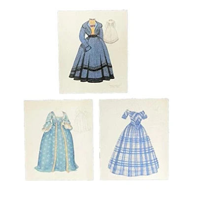 Image of Melody Jane Dolls House Victorian Dress Design Posters Miniature Sewing Room Accessory 1:12