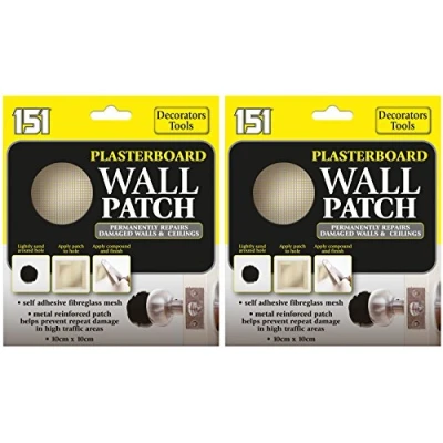 Image of 2 x 151 Plasterboard Wall Patch Repairs Damaged Walls &amp; Ceilings