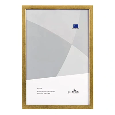 Image of goldbuch Skandi Picture Frame 20 x 30 cm, Single Made of Real Wood, Portrait for Standing, Wooden with Wall Mount, Photo Frame, Gold