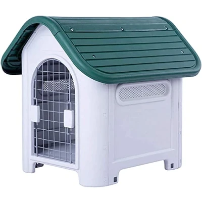 Image of PETS INSTINCT OUTDOOR INDOOR GARDEN PET STRONG DOG ANIMAL SHELTER PLASTIC KENNEL HOUSE WITH DOOR