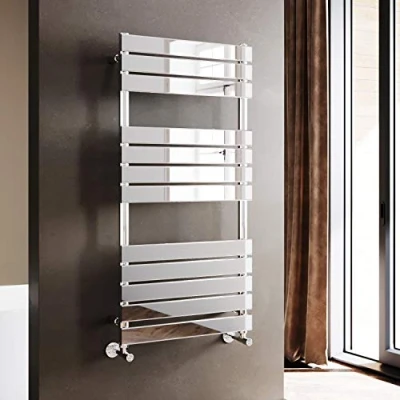 Image of ELEGANT 1200 x 600mm Modern Chrome Heated Towel Rail Bathroom Designer Radiator