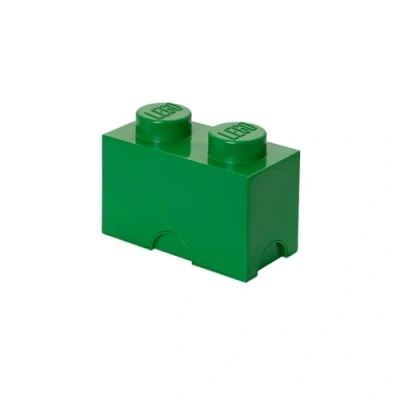 Image of LEGO Storage Brick 2 Knobs Green, Stackable Box, 2.6L Product, Plastic Box with Lid, Desk Storage, Room Toy