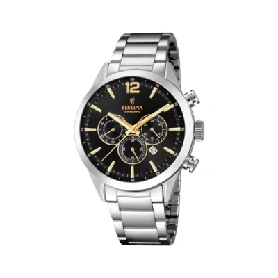 Image of Festina Mens Chronograph Quartz Watch with Stainless Steel Strap F20343/4
