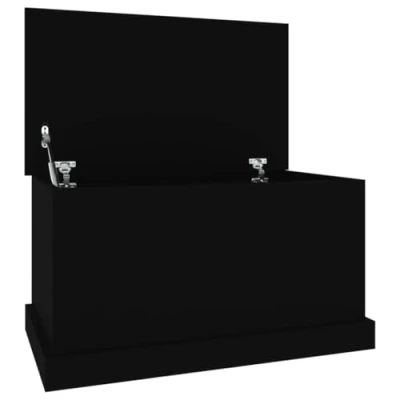 Image of vidaXL Storage Box Black, Durable Engineered Wood, Versatile Furniture for Living Room &amp; Bedroom, Practical Lid, Easy to Assemble