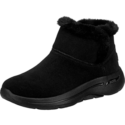 Image of Skechers Women&#039;s Synergy Ankle boots, Black Micro Leather Faux Sherpa Bbk, 4 UK