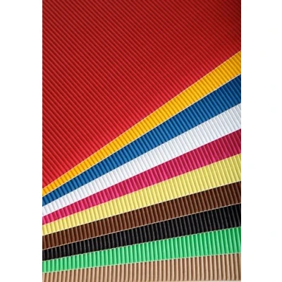 Image of Clairefontaine Ref 295699C Maildor Paper Touch Corrugated Cardboard (Pack of 10 Sheets) 50 x 35cm Size, 300gsm Board, Printed Both Sides Assorted Colours