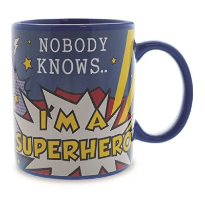 Image of Nobody Knows I&#039;m A Superhero Heat Change Mug Cup Multicolour