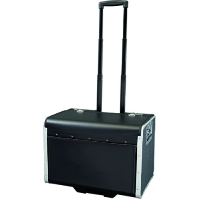 Image of ALASSIO Parma Black Faux Leather Suitcase with 2 TSA Combination Locks 37 x 53 cm