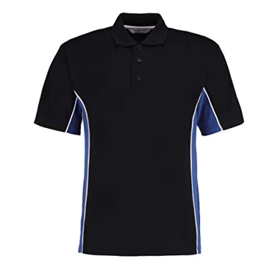 Image of Kustom Kit Classic Fit Track Polo L Black/Royal/White