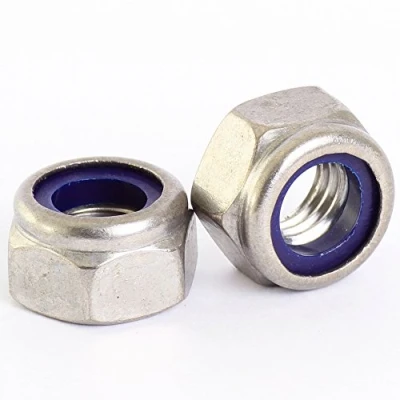 Image of Bolt Base 8mm A2 Stainless Steel Nylon Insert Nyloc Nylock Lock Nuts M8 X 1.25mm Pitch 10