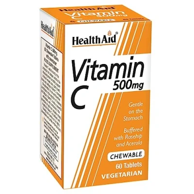 Image of HealthAid Vitamin C 500mg Chewable 60 Vegetarian Tablets
