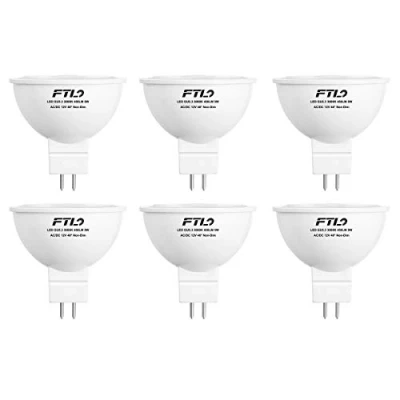 Image of FTL MR16 LED Bulbs, 12V GU5.3 Light Bulbs Warm White 3000K, 5W 450lm 50W Halogen Equivalent, Non Dimmable, 40 Degree Beam Angle Spotlight, 6 Pack