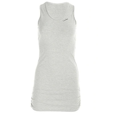 Image of Winshape Fitness Leisure Sport Essential Women&#039;s Cross Back Top Slim Fit, Womens, Freizeit grey melange, S