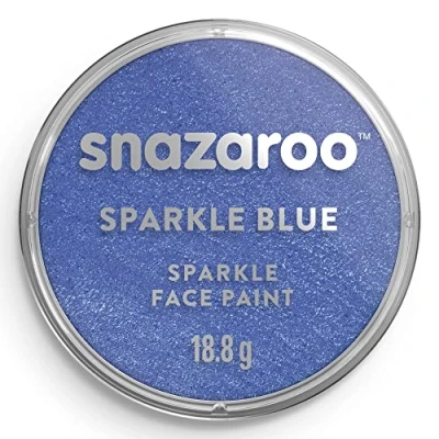 Image of Snazaroo Sparkle Face and Body Paint for Kids Adults, Blue Colour, Water Based, Easily Washable, Non Toxic, Makeup, Painting Parties, Ages 3+