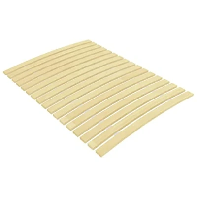 Image of vidaXL Slatted Bed Base with 17 Slats Home Indoor Bedroom Accessory Wooden Foldable Frame Roll Curve Furniture 90x200 cm