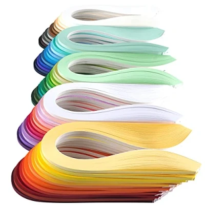 Image of JUYA Single Color Paper Quilling Strips Set 60 Colors 39cm Length One 100 per Pack Width 3mm