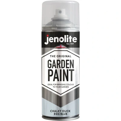 Image of JENOLITE Garden Spray Paint Chalky DUCK EGG BLUE 3x400ml Multi Surface Ideal Furniture Paint, Ornaments, Picture Frames &amp; More Interior and Exterior Use BS 16C33