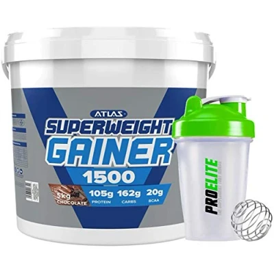 Image of Atlas Nutrisport Super Weight Gainer Mass Gain 5kg / 5000g + Shaker (Chocolate)