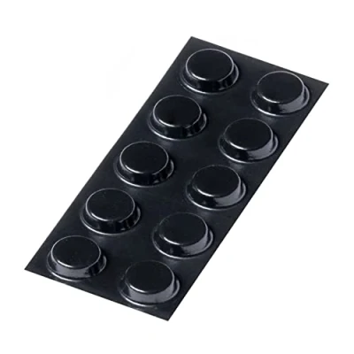 Image of Happy Bananas Black Flat Topped Self Adhesive Bumper Pads Stops Rubber Feet for Chopping Boards, Glass, Electronics, Crafts 12.7mm x 3.5mm (10)