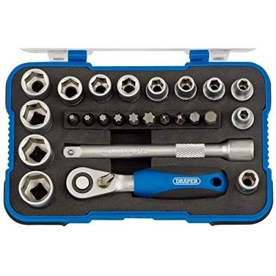 Image of Draper Metric Socket Set, 1/4&quot; Sq. Dr. (25 Piece)