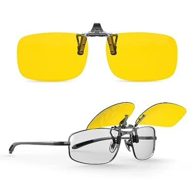 Image of Goiteia Polarised Flip up Clip on Night Driving Glasses Anti Headlight Glare for Men Women,Effectively Minimize from Oncoming Headlights,High Definition Vision(57 * 36mm)