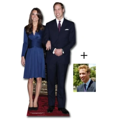 Image of *COMMEMORATIVE PACK* PRINCE WILLIAM AND KATE MIDDLETON (ROYAL WEDDING 2011) LIFESIZE CARDBOARD CUTOUT / STANDEE STANDUP INCLUDES 8X10&quot; (25X20CM) STAR PHOTO FAN PACK #153
