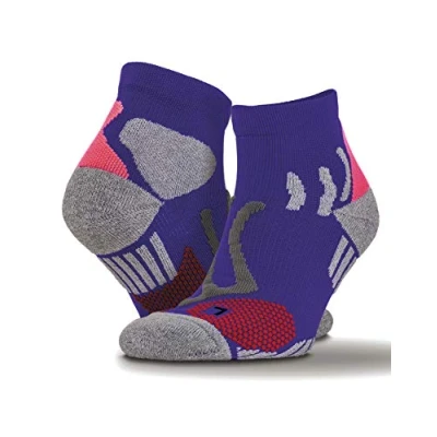 Image of Compression Sports Socks for runners/Men and Women/s, Anti bladder Double Layered Cushioned Arch Support (Purple, L/XL)