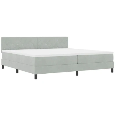 Image of vidaXL Box Spring Bed with Mattress Light Grey 200 x cm Fabric