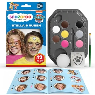 Image of Snazaroo PAW Patrol Face Paint Kit, Skye and Rubble, 12pcs Set