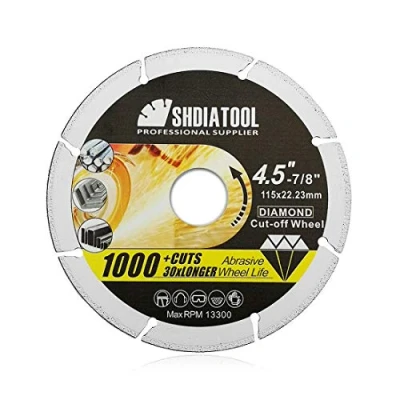 Image of SHDIATOOL Diamond Metal Cutting Disc 4.5 Inches / 115mm for Steel Tube Iron Rebar Angle Vacuum Brazed Cut off Wheel Blade