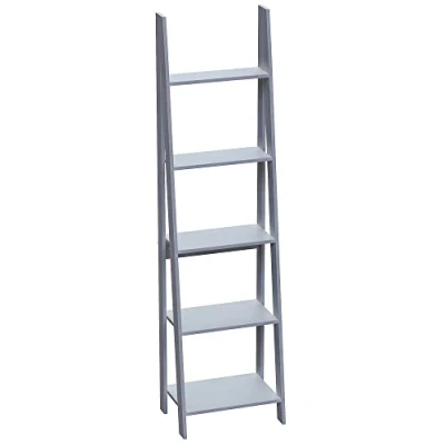 Image of Vida Designs 5 Tier Bristol Step Ladder Bookcase, Gray, 38.5 cm D x 46 W 175.5 H